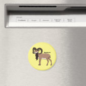 Aimant Illustration de chèvre de Mouflon (In Situ (Lave-vaisselle))
