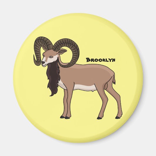 Aimant Illustration de chèvre de Mouflon (Devant)
