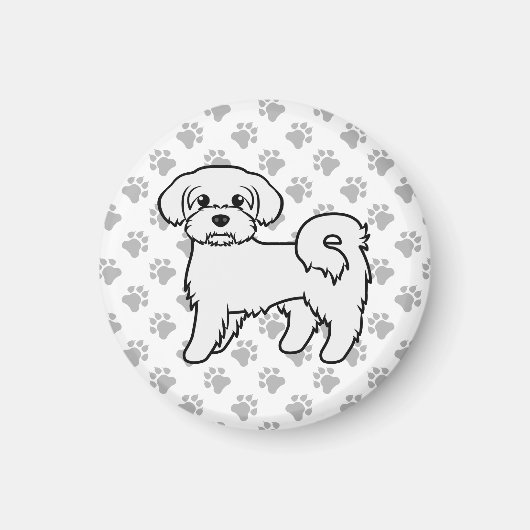 Aimant Illustration de chien de dessin animé mignon malta (Devant)