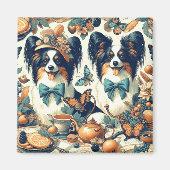 Aimant Illustration de chien de papillon mignonne (Devant)