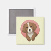 Aimant Illustration de chien mignon (Recto/Verso)