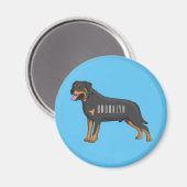 Aimant Illustration de chien Rottweiler (Recto/Verso)