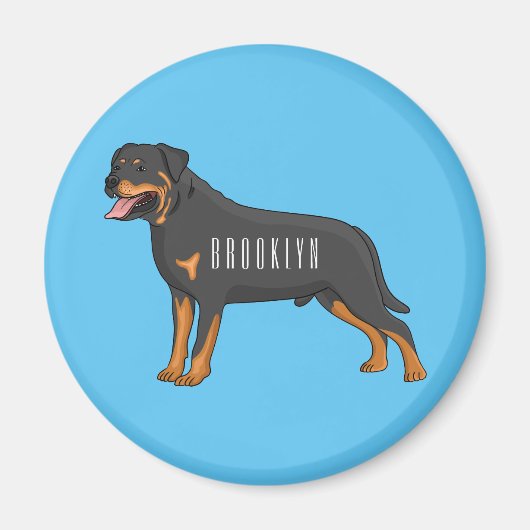 Aimant Illustration de chien Rottweiler (Devant)