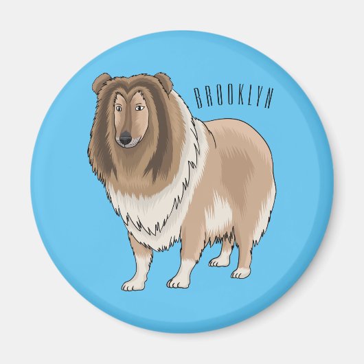 Aimant Illustration de chien Rough collie (Devant)