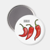 Aimant Illustration de chili (Recto/Verso)