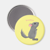 Aimant Illustration de chinchilla gris mignon (Recto/Verso)