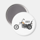 Aimant Illustration de Chopper Motorcycle 1950 (Recto/Verso)