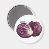 Aimant Illustration de chou rouge (Recto/Verso)