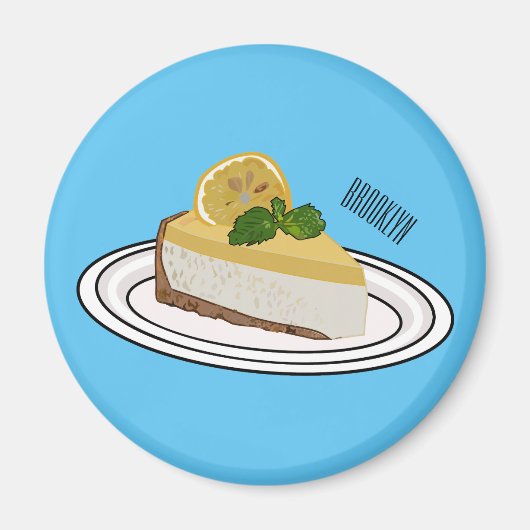Aimant Illustration de citron cheesecake (Devant)