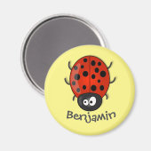Aimant Illustration de coccinelle rouge (Recto/Verso)