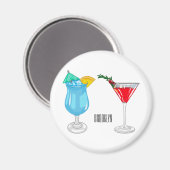 Aimant Illustration de cocktail (Recto/Verso)