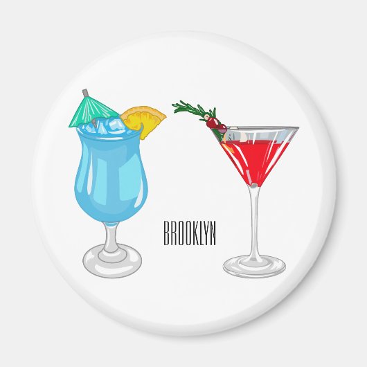 Aimant Illustration de cocktail (Devant)