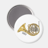 Aimant Illustration de corne française (Recto/Verso)