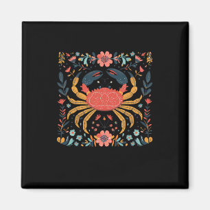 Aimant Illustration de crabe coloré entouré