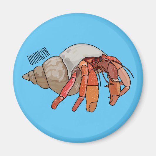 Aimant Illustration de crabe ermite (Devant)