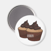 Aimant Illustration de Cupcake (Recto/Verso)