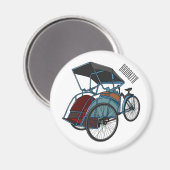 Aimant Illustration de cyclo-pousse (Recto/Verso)