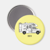 Aimant Illustration de dessin animé Campervan (Recto/Verso)