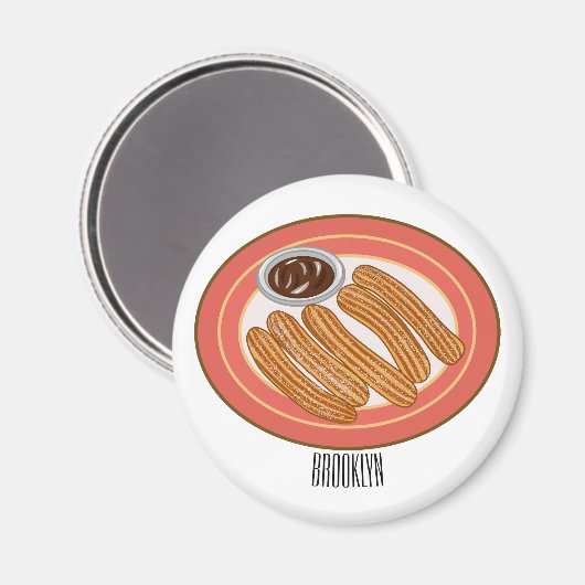 Aimant Illustration de dessin animé de churro (Recto/Verso)