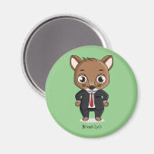 Aimant Illustration de dessin animé de rat mignon (Recto/Verso)