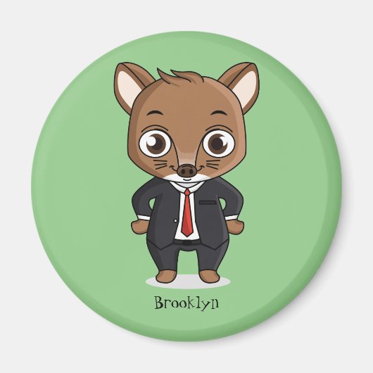 Aimant Illustration de dessin animé de rat mignon (Devant)