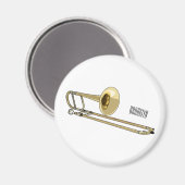 Aimant Illustration de dessin animé de Trombone (Recto/Verso)