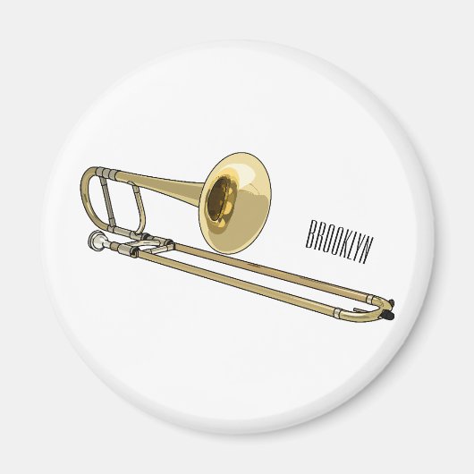 Aimant Illustration de dessin animé de Trombone (Devant)