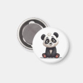 Aimant Illustration de dessin animé d'ours panda assis (Recto/Verso)