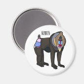 Aimant Illustration de dessin animé Mandrill (Recto/Verso)