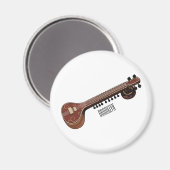 Aimant Illustration de dessin de Sitar (Recto/Verso)