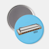 Aimant Illustration de dessin d'Harmonica (Recto/Verso)