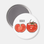 Aimant Illustration de dessin sur la tomate (Recto/Verso)