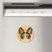 Aimant Illustration de femme volant papillon Flapper (In Situ (Lave-vaisselle))