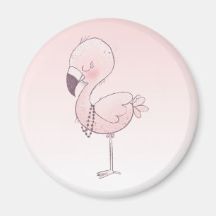 Aimant Illustration de Flamant rose rose mou
