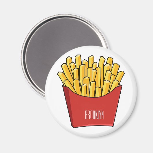 Aimant Illustration de frites (Recto/Verso)