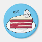 Aimant Illustration de gâteau en velours rouge (Devant)