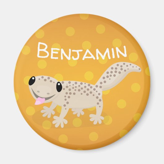 Aimant Illustration de gecko tan tan mignon (Devant)
