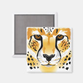 Aimant illustration de gros plan de la tête de guépard (Recto/Verso)