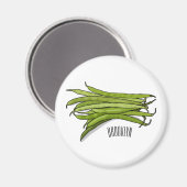 Aimant Illustration de haricots verts (Recto/Verso)