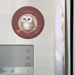 Aimant Illustration de hibou mignonne et cottagecore fant