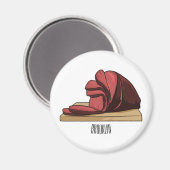Aimant Illustration de jambon (Recto/Verso)