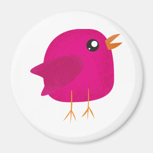 Aimant Illustration de joli oiseau rose