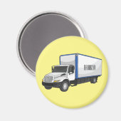 Aimant Illustration de la caricature du camion-boîte (Recto/Verso)