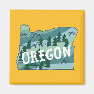 Aimant Illustration de la carte de l'État de l'Oregon