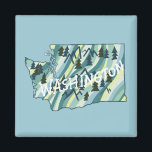 Aimant Illustration de la carte de l'État de Washington<br><div class="desc">Découvrez cet aimant génial avec une carte de l'état de Washington. Ajoutez votre propre texte. Regardez ma boutique pour les papillons,  les oiseaux,  les caravanes,  le camping,  les randonnées,  les fleurs et bien plus !</div>