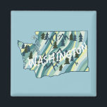 Aimant Illustration de la carte de l'État de Washington<br><div class="desc">Découvrez cet aimant génial avec une carte de l'état de Washington. Ajoutez votre propre texte. Regardez ma boutique pour les papillons,  les oiseaux,  les caravanes,  le camping,  les randonnées,  les fleurs et bien plus !</div>
