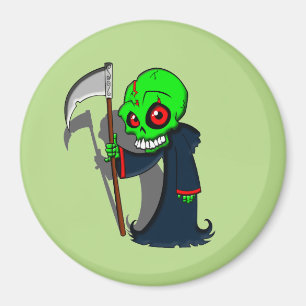 Aimant Illustration de la faucheuse souriante Déplaisant