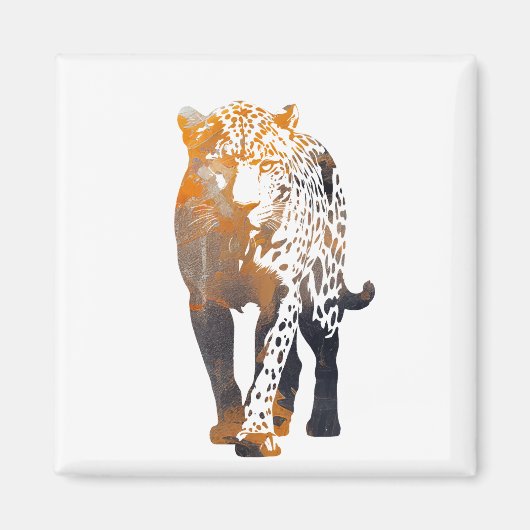 Aimant Illustration de la faune de panthère en silhouette (Devant)