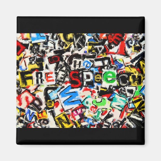 Aimant Illustration de la liberté d'expression (Devant)