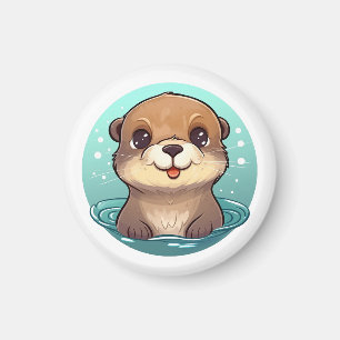 Aimant Illustration de la loutre de dessin